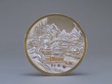 雪景楼閣山水図皿