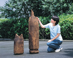 Bases of pillars unearthed from the Naniwa Palace Site