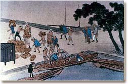 久留米藩蔵屋敷図屏風
