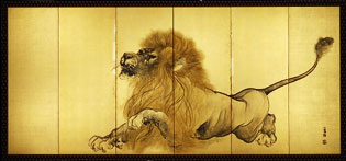 獅子図 竹内栖鳳筆