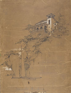 中村順平画「南国の別荘」