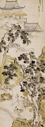 宮女遊戯図　林閬苑筆
