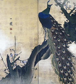 孔雀図屏風