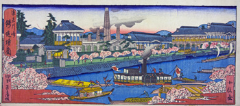 浪花川崎鋳造場之図