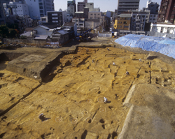 発掘調査現場(東から)