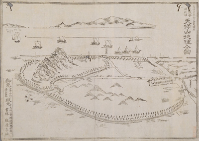 大坂安治川口天保山地理全図