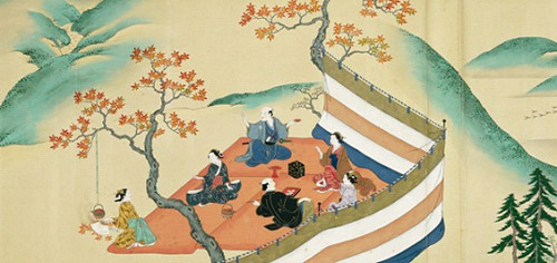 四季風俗図巻のうち紅葉狩り 西川祐信