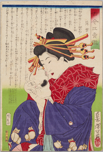 月岡芳年「古今比売鑑 薄雲」