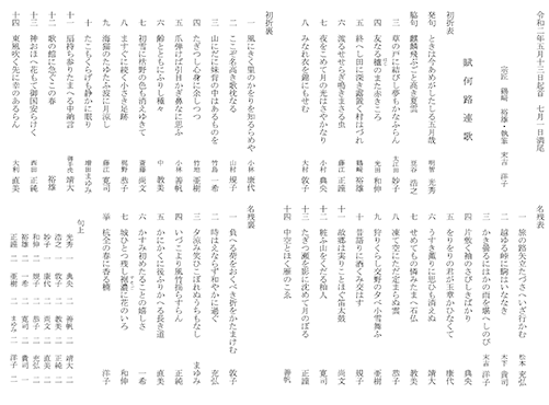 世吉連歌発表