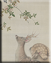 鹿図　森周峰筆