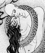橘小夢「安珍と清姫」 弥生美術館蔵
