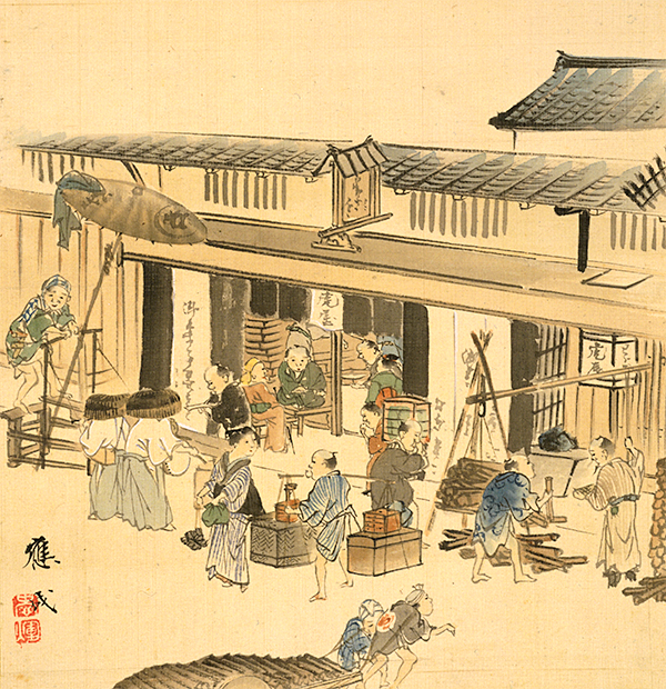 虎屋伊織『浪華勝概帖』 高麗橋筋より