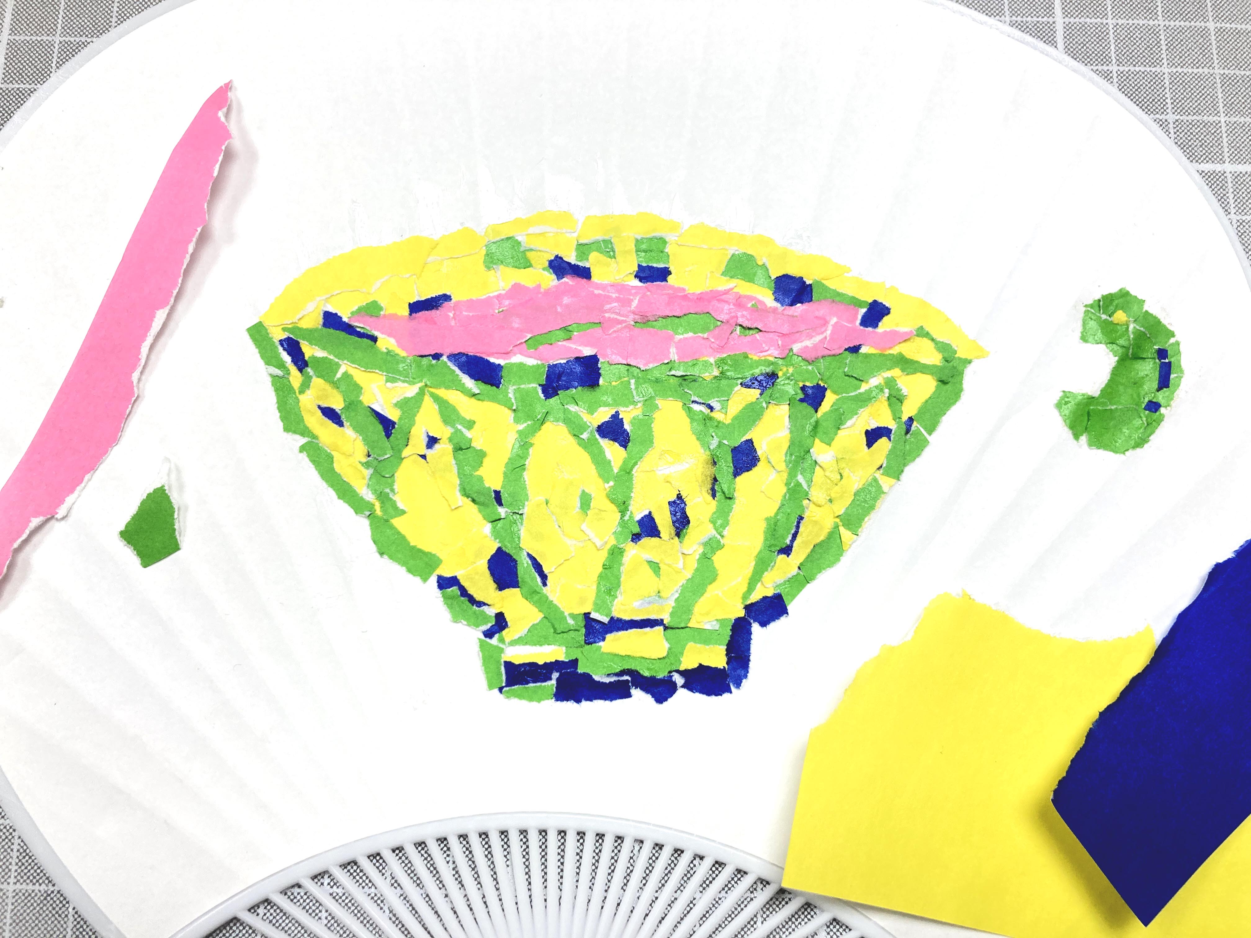 ちぎり絵うちわ