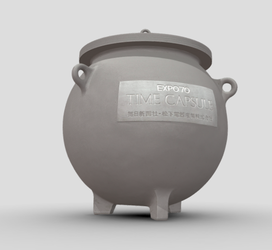 タイムカプセル三次元データ化作業の風景