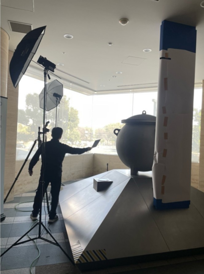 タイムカプセル三次元データ化作業の風景